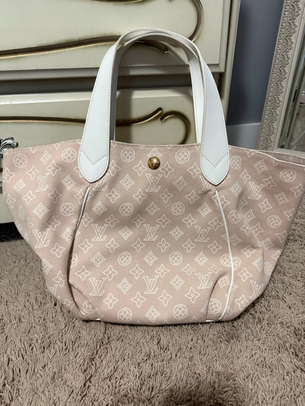Louis Vuitton Blush Monogram Cabas Ipanema GM with pouch tote bag - Picture 2 of 10